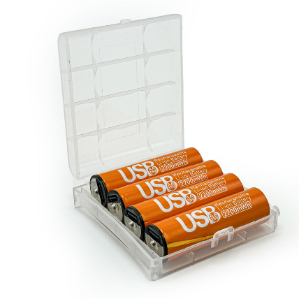 Pack de 4 Piles Rechargeables AA Li-ion 1.5V (2200mWh) avec Port USB Type-C