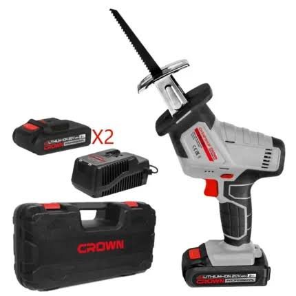 IMG_8771 Scie Sabre Sans Fil 20V CROWN (CT25009H) avec 2 Batteries et Coffret