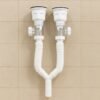 SIPHON FLEXIBLE DOUBLE CUISINE A CLAPET BLANC AGMR