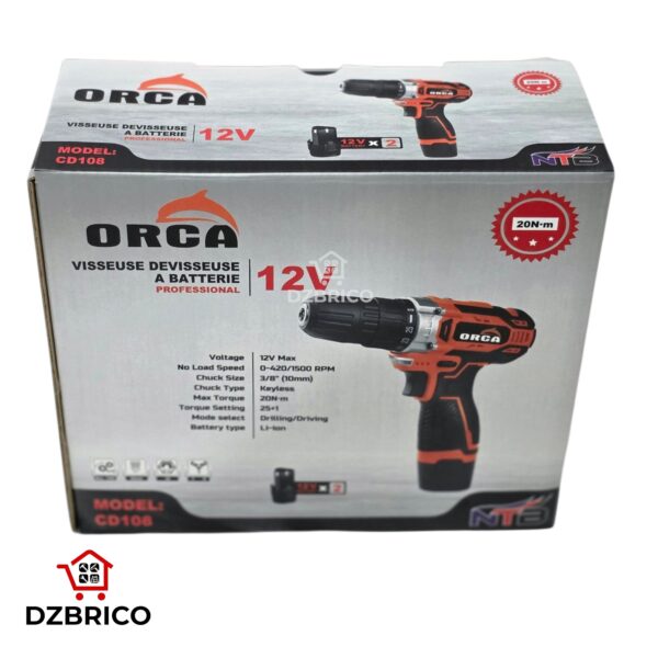 Visseuse Perceuse double batterie 12V ORCA