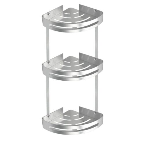 Etagère coins Triple en aluminium pour Salle de Bain