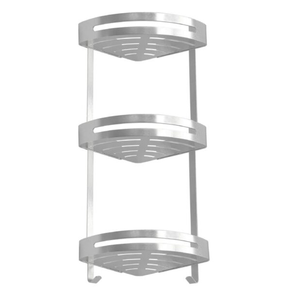 Etagère coins Triple en aluminium pour Salle de Bain
