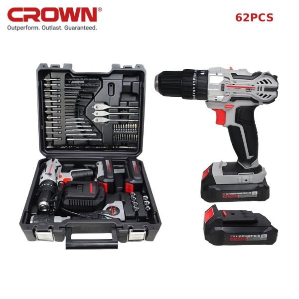 Visseuse-Perceuse à Percussion CROWN 20V 62 PCS