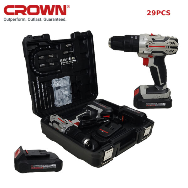 visseuse-Perceuse à Percussion double batterie CROWN 20V 29 PCS