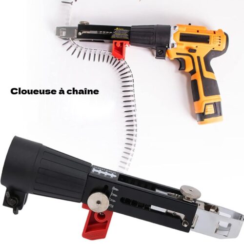 Adaptateur visseuse-plaquiste automatique avec 50 clous inclus