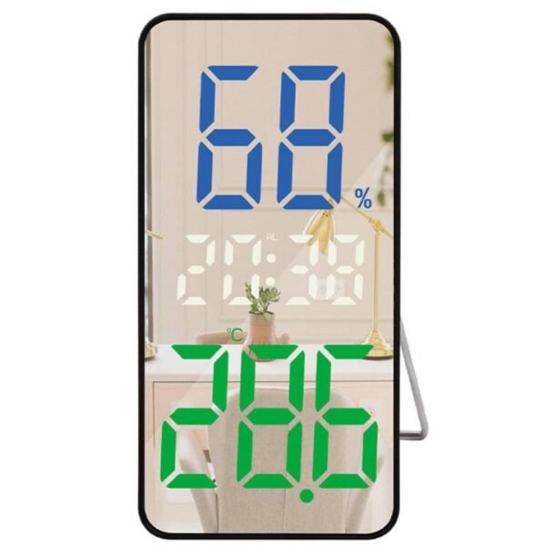 Réveil vertical décoratif avec grand écran LED, température météo numérique et luminosité réglable