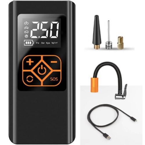 Mini Compresseur Gonfleur d’Air pour Pneus Véhicule Vélos Rechargeable 150PSI
