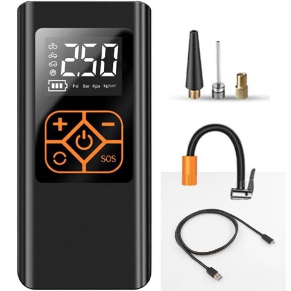 Mini Compresseur Gonfleur d’Air pour Pneus Véhicule Vélos Rechargeable 150PSI
