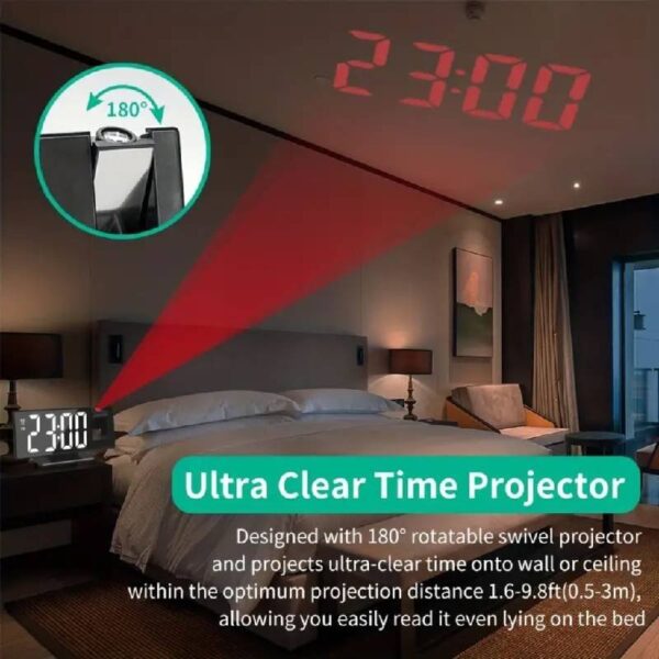 Horloge Numérique avec Projecteur LED