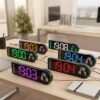 Horloge Murale Numérique LED Télécommandé avec Calendrier Alarme Température Pour Décoration Interieur