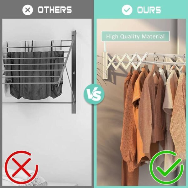 Sèche Linge Accordéon Télescopique en Aluminium