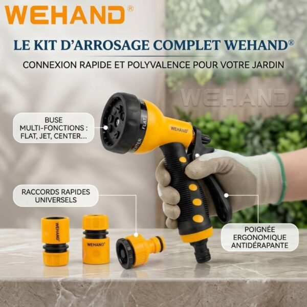 Kit Pistolet D’arrosage avec Adaptateurs 4PCS WEHAND