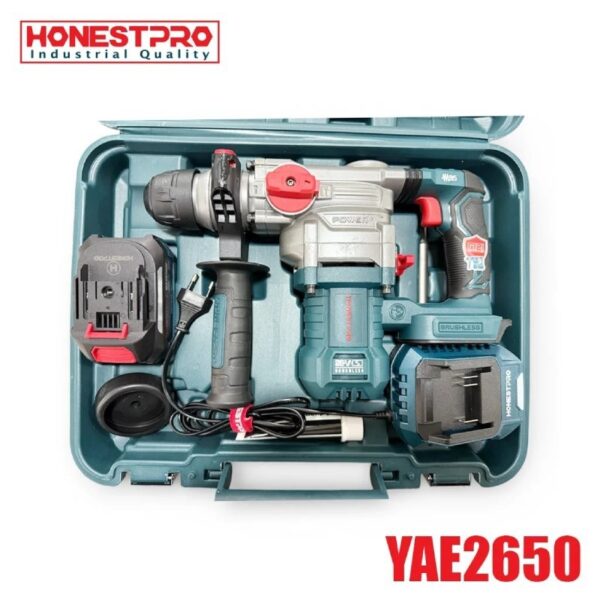 Marteau Perforateur Brushless à Batterie 4Ah 21V HONESTPRO YAE2650