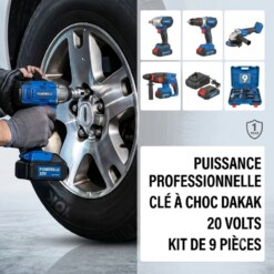 Kit Perforateur Visseuse Boulonneuse Tronçonneuse 4en1 et 2 Batteries YAE6004 POWERBLU