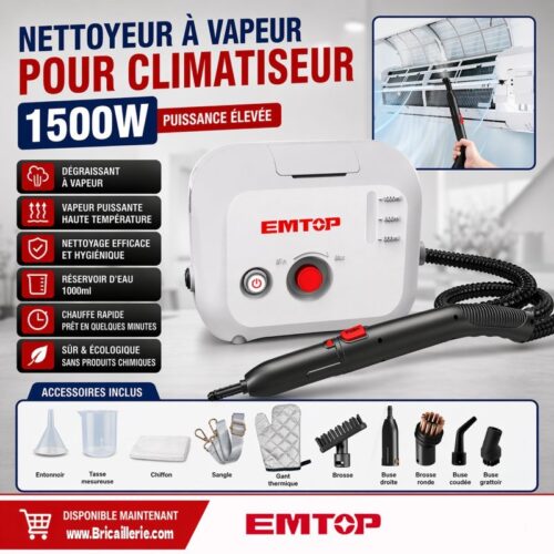 Nettoyeur à Vapeur Pour Climatiseur 1.0L 1500W EMTOP ESTC1501
