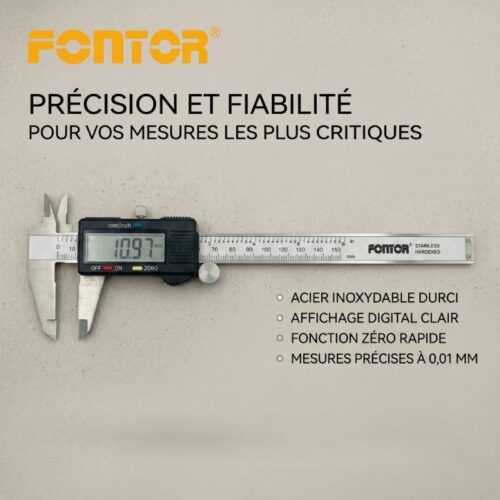 Pied à Coulisse Numérique FONTOR 6″ 150mm