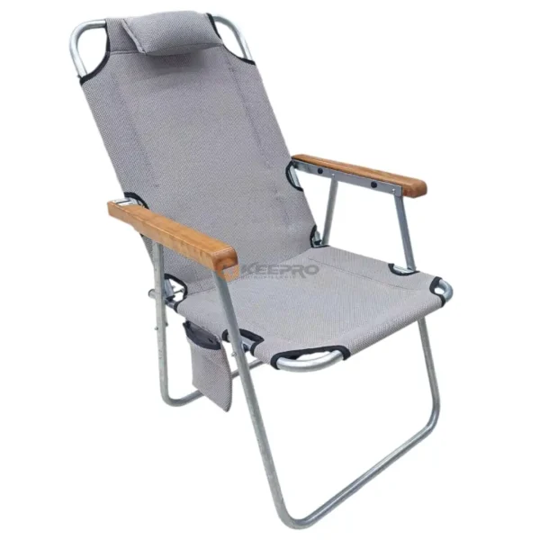 CHAISE PLAGE TISSU PLIANT UNI P/BOIS+COUSSIN NDA