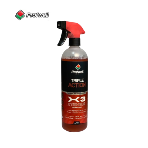 PROFWELL TRIPLE ACTION NETTOYANT X3 EXTÉRIEUR 3EN1 MOTEUR / JANTE / CARROSSERIE 750ML